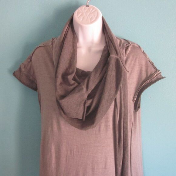 Studio B3 Womens Size 40 / M Gray Cotton Avant Garde Midi Cowlneck Long Dress - Picture 10 of 15